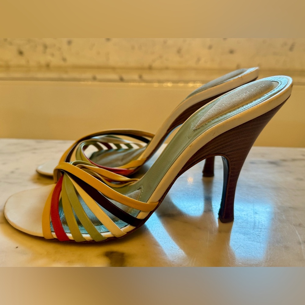Bottega Veneta 4 inch leather heels in rainbow colors sz 38 - Picture 2 of 6